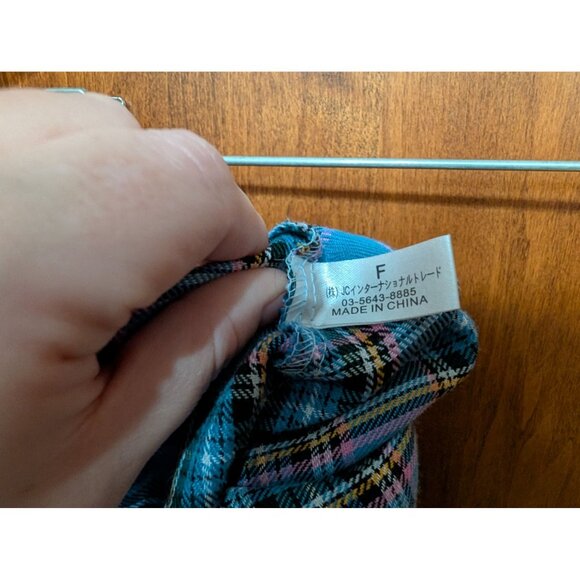 BodyLine Japan Lolita Blue Plaid Layered Skirt Size F (see Measurements) w/flaws - Picture 4 of 7